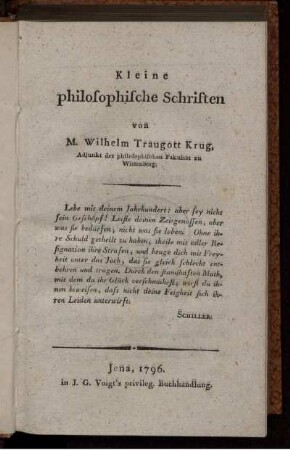 Kleine philosophische Schriften