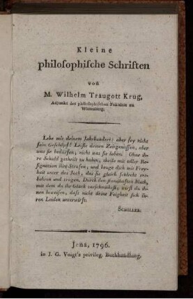 Kleine philosophische Schriften
