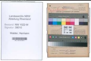Entnazifizierung Hermann Walder , geb. 07.02.1889 (Bahnbeamter)