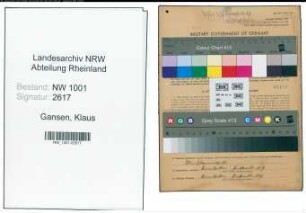 Entnazifizierung Klaus Gansen, geb. 21.03.1920 (Gastwirt)