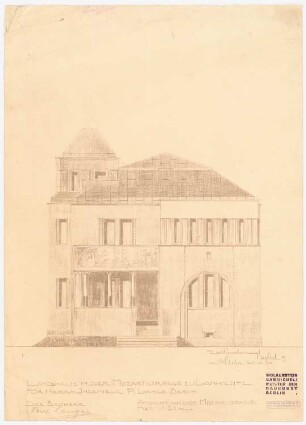 Landhaus Lange, Berlin-Lankwitz: Vorderansicht Mozartstraße 1:50