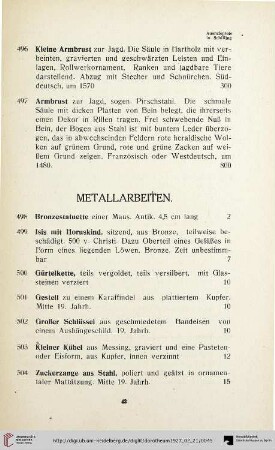 Metallarbeiten (Nr. 498-525)