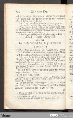 Das fünfte Kapitel oder sonst der dritte Artickel des christl. Glaubens.