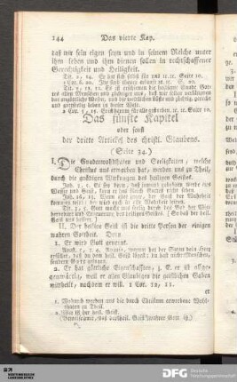 Das fünfte Kapitel oder sonst der dritte Artickel des christl. Glaubens.