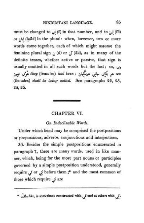 Chapter VI. On Indeclinable Words.