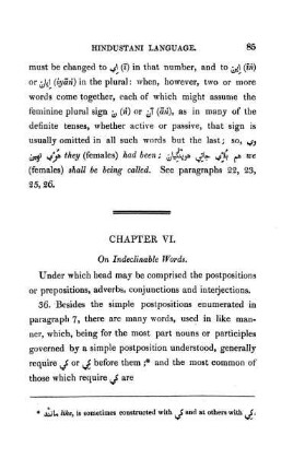 Chapter VI. On Indeclinable Words.