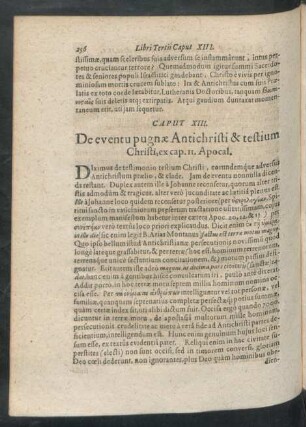 Caput XIII. De eventu pugnae Antichristi & testium Christi, ex cap. 11. Apocal.