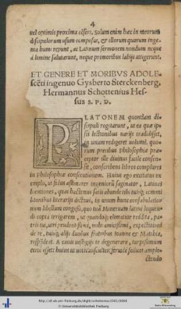 Gysberto Sterckenberg Hermannus Schottenius Hessus Salutem Plurimum Dicit
