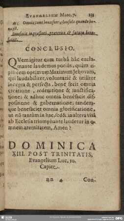Dominica XIII. Post Trinitatis, Evangelium Luc. 10. Capite