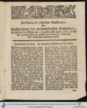Fortsetzung der jährlichen Erzehlungen, oder Beschreibung der merkwürdigsten Geschichten.
