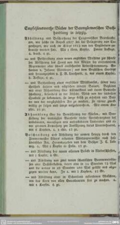 Empfehlenswerthe Bücher der Baumgärtnerschen Buchhandlung in Leipzig
