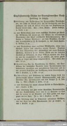 Empfehlenswerthe Bücher der Baumgärtnerschen Buchhandlung in Leipzig