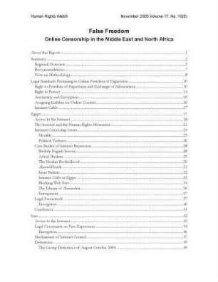 False freedom : online censorship in the Middle East and North Africa