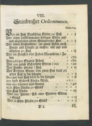 VIII. Steinbrecher Ordonnance