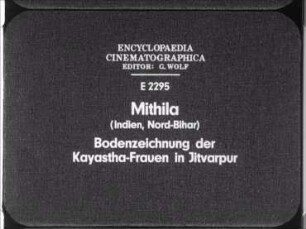 Mithila (Indien, Nord-Bihar) - Bodenzeichnung der Kayastha-Frauen in Jitvarpur