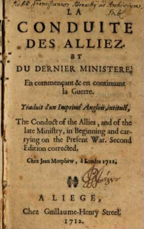 La Conduite des Alliéz