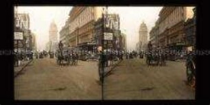 Blick auf die belebte Market Street, Kaufhaus Emporium und Zeitungsgebäude, Call Building, San Francisco