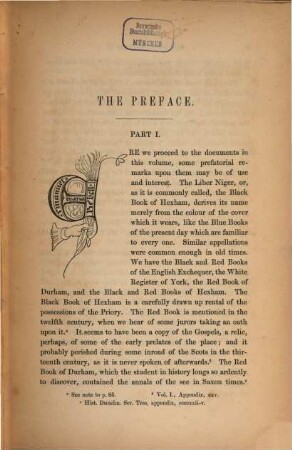 The Priory of Hexham : its chroniclers, endowments and annals, 2. Its Title Deeds, Black Book, etc.