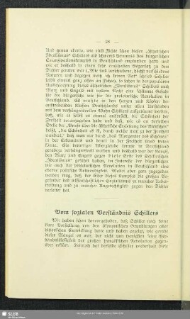 Vom sozialen Verständnis Schillers
