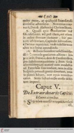 Caput V: De extraordinariis capitu