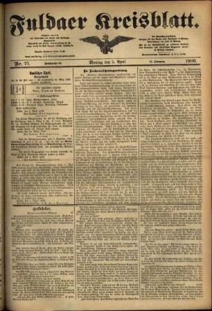 Ausgabe vom Montag, den 05. April 1909.