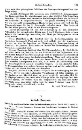 199-207, IV. Zeitschriftenschau