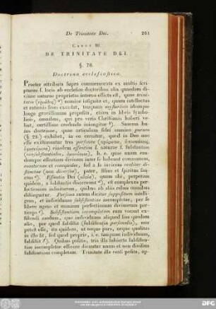 Caput III. De Trinitate Dei.