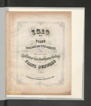 Trio : No. 2 für Piano, Violine & Violoncell