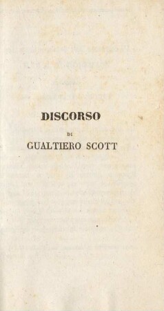 Discorso di Gualtiero Scott