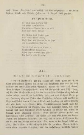 138-144, XVI. Aus J. Kerners Hamburg'schen Briefen an L. Uhland