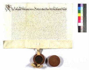 Kurfürst Johann Philipp an alle Grafen Hohenlohe verleiht Krailshausen.