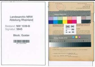 Entnazifizierung Gustav Block , geb. 19.03.1891 (Angestellter)