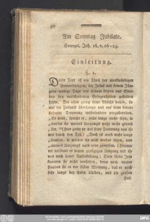 Am Sonntag Jubilate. Evangel. Joh. 16. v. 16 - 23.