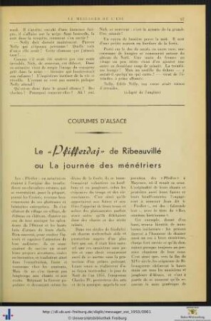 Le "Pfifferdaj" de Ribeauvillé.