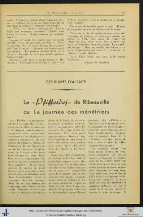 Le "Pfifferdaj" de Ribeauvillé.