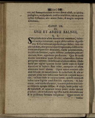 Caput VII.De Usu Et Abusu Balnei.