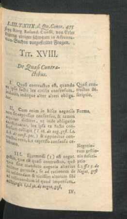 Tit. XVIII. De Quasi Contractibus