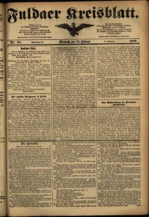 Ausgabe vom Mittwoch, den 10. Februar 1909.