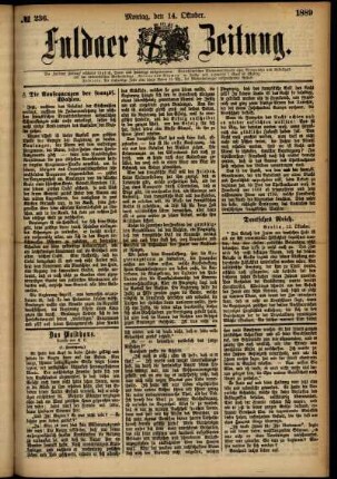 Ausgabe vom Montag, den 14. Oktober 1889.