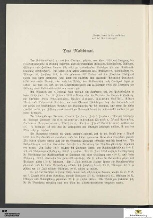 Das Rabbinat