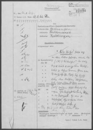 Hallwangen: Visitationsbericht mit Pfarrbericht 1966