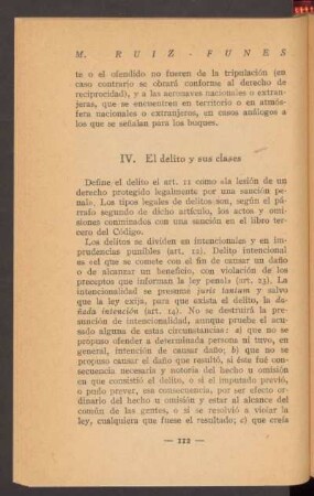 IV. El delito y sus clases