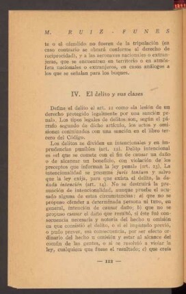 IV. El delito y sus clases
