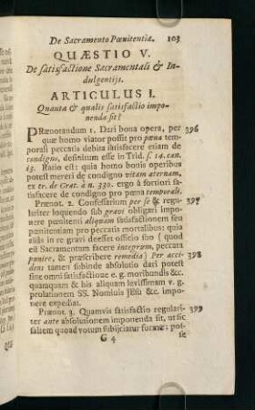 103-117, Quaestio V. De satisfactione Sacramentali & Indulgentijs