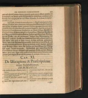 Cap. XI. De Usucapione & Praescriptione rerum Ecclesiasticarum.