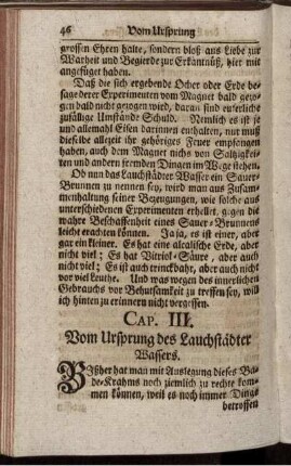 Cap. III. Vom Ursprung des Lauchstädter Wassers.