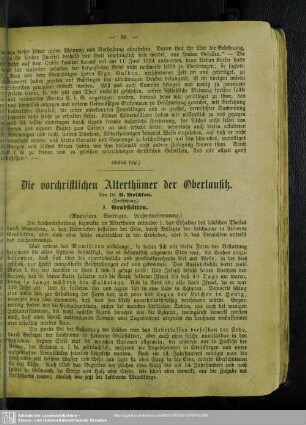 Die vorchristlichen Alterthümer der Oberlausitz