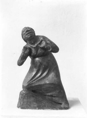 Ekstatische Frau & Kupplerin I : Ekstatische Frau (Kupplerin I). Gips; H. 37,7 cm (1920; E. Barlach)