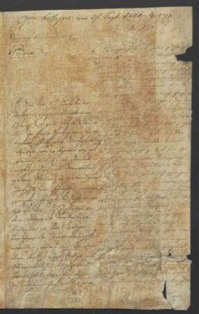 Schreiben des Amtskellerers von Bensheim vom 21. September 1801 an den kurfürstlich-mainzischen Hofkriegsrat betreffend Schatzungsausstände.