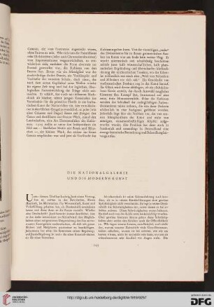 Die Nationalgalerie und die Moderne Kunst